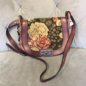 Fossil leather crossbody floral